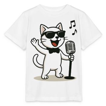 Rock'n'Roll Kitty - Stanley/Stella MINI CREATOR Kids’ T-Shirt - white - Front - Maike (125cm)