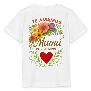 Nous aimons maman pour toujours - Cadeau maman - T-shirt bio MINI CREATOR Stanley/Stella Enfant - blanc - Devant - Maike (125cm)