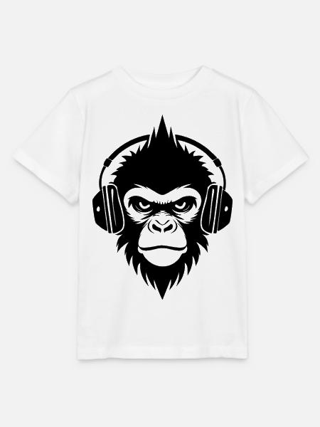 Klassischer Affenkopf Punk Studio Mix Shirt - Stanley/Stella Kinder T-Shirt MINI CREATOR - Weiß