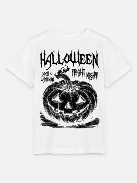 Halloween Jack O'Lantern schwarzes Design - Stanley/Stella Kinder T-Shirt MINI CREATOR - Weiß