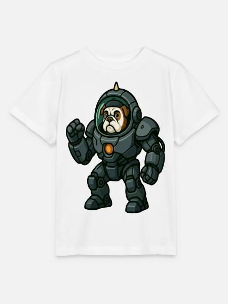 Bulldog-Pilot in schwerer Mech-Weltraumrüstung - Stanley/Stella Kinder T-Shirt MINI CREATOR - Weiß