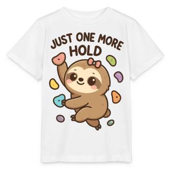 Bouldering Kawaii Sloth – Just One More Hold - Stanley/Stella MINI CREATOR Kids’ T-Shirt - white - Front - Maike (125cm)