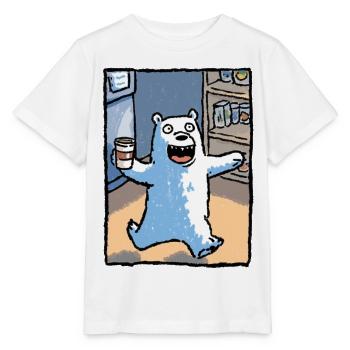 Kaffeebär im Laden - Stanley/Stella Kinder T-Shirt MINI CREATOR  - Weiß - Vorne - Maike (125cm)