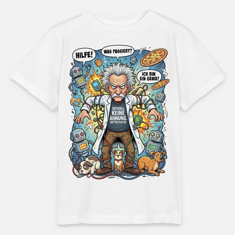 Genie im Chaos: Einstein und Roboter - Stanley/Stella Kinder T-Shirt MINI CREATOR  - Weiß
