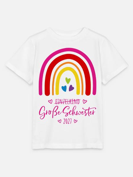 Große Schwester 2027 Regenbogen - Stanley/Stella Kinder T-Shirt MINI CREATOR  - Weiß