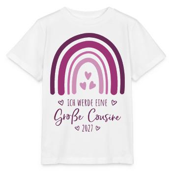 Ich werde eine Große Cousine 2027 Boho Regenbogen - Stanley/Stella Kinder T-Shirt MINI CREATOR  - Weiß - Vorne - Maike (125cm)