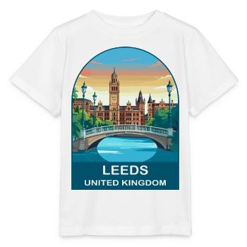 Leeds Skyline UK Yorkshire Reiseillustration - Stanley/Stella Kinder T-Shirt MINI CREATOR  - Weiß - Vorne - Maike (125cm)