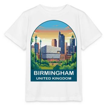Birmingham Skyline UK City Illustration - Stanley/Stella MINI CREATOR Kids’ T-Shirt - white - Front - Maike (125cm)