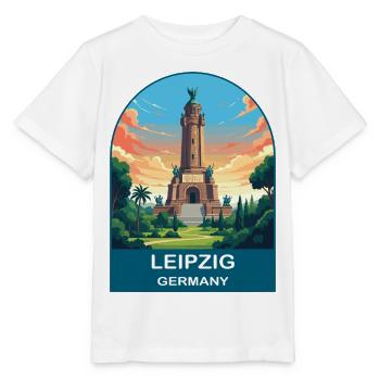Leipziger Deutschland-Denkmal Vintage-Reiseplakat - Stanley/Stella Kinder T-Shirt MINI CREATOR  - Weiß - Vorne - Maike (125cm)