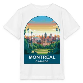 Montreal Canada Stadium Travel Poster - Stanley/Stella MINI CREATOR Kids’ T-Shirt - white - Front - Maike (125cm)
