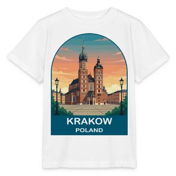 Krakau, Polen Vintage-Reiseplakat-Kunst - Stanley/Stella Kinder T-Shirt MINI CREATOR  - Weiß - Vorne - Maike (125cm)