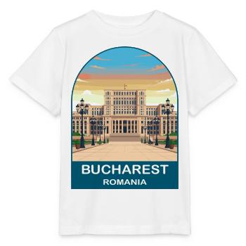 Bukarest Rumänien Vintage-Reiseplakat - Stanley/Stella Kinder T-Shirt MINI CREATOR  - Weiß - Vorne - Maike (125cm)