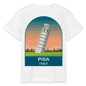 Pisa, Italien Vintage-Reiseplakatkunst - Stanley/Stella Kinder T-Shirt MINI CREATOR  - Weiß - Vorne - Maike (125cm)