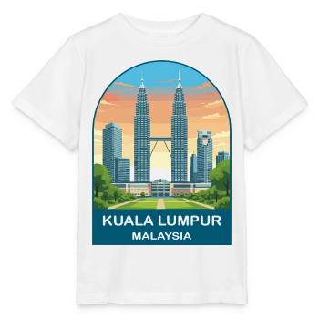Kuala Lumpur Malaysia Vintage-Reiseillustration - Stanley/Stella Kinder T-Shirt MINI CREATOR  - Weiß - Vorne - Maike (125cm)