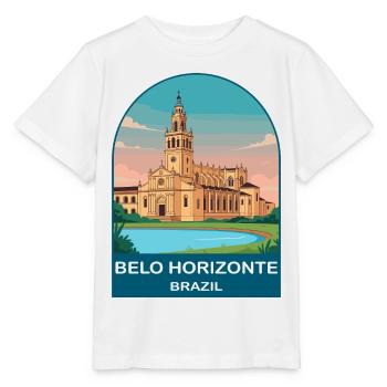 Affiche de voyage vintage à Belo Horizonte, Brésil - T-shirt bio MINI CREATOR Stanley/Stella Enfant - blanc - Devant - Maike (125cm)
