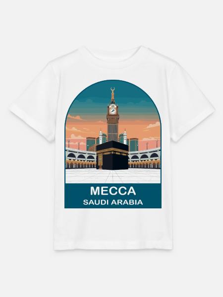 Mecque, Arabie Saoudite Poster de voyage vintage - T-shirt bio MINI CREATOR Stanley/Stella Enfant - blanc