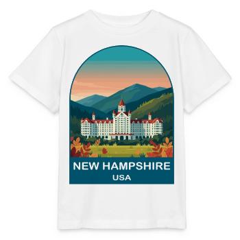 New Hampshire USA Vintage Poster Art - Stanley/Stella MINI CREATOR Kids’ T-Shirt - white - Front - Maike (125cm)