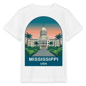 Mississippi USA Vintage-Reiseplakat - Stanley/Stella Kinder T-Shirt MINI CREATOR  - Weiß - Vorne - Maike (125cm)