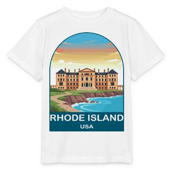 Rhode Island, USA Vintage-Reiseposter - Stanley/Stella Kinder T-Shirt MINI CREATOR  - Weiß - Vorne - Maike (125cm)