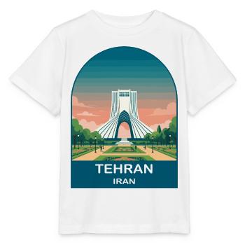 Tehran Iran Azadi Tower Vintage Travel Poster - Stanley/Stella MINI CREATOR Kids’ T-Shirt - white - Front - Maike (125cm)