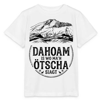 Ötscher Heimat-Shirt Dahoam is wo man Ötscha siagt - Stanley/Stella Kinder T-Shirt MINI CREATOR  - Weiß - Vorne - Maike (125cm)