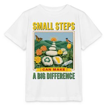 Small steps, big impact - Stanley/Stella MINI CREATOR Kids’ T-Shirt - white - Front - Maike (125cm)