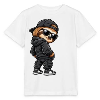 Cool gangster sloth in streetwear style - Stanley/Stella MINI CREATOR Kids’ T-Shirt - white - Front - Maike (125cm)