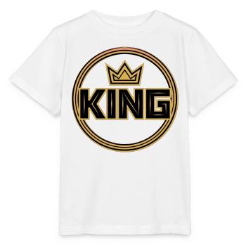 Goldenes Königskronenabzeichen - Stanley/Stella Kinder T-Shirt MINI CREATOR  - Weiß - Vorne - Maike (125cm)