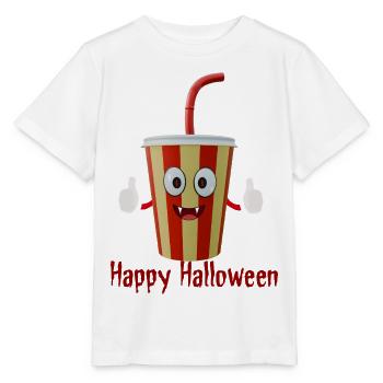 Frohen Halloween-Cola-Becher - Stanley/Stella Kinder T-Shirt MINI CREATOR  - Weiß - Vorne - Maike (125cm)