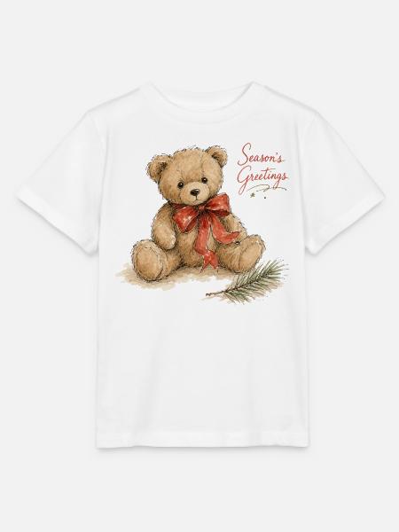 Aquarell Weihnachtsteddybär - Stanley/Stella Kinder T-Shirt MINI CREATOR  - Weiß