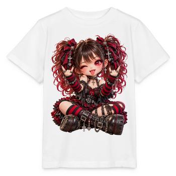 Gothic Lolita Power Look - Stanley/Stella Kinder T-Shirt MINI CREATOR  - Weiß - Vorne - Maike (125cm)