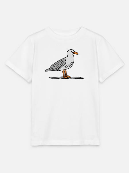 Möwe auf Stein - Stanley/Stella Kinder T-Shirt MINI CREATOR - Weiß
