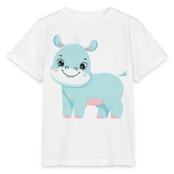 Hippo Familie Mutter Baby T-Shirt - Stanley/Stella Kinder T-Shirt MINI CREATOR  - Weiß - Vorne - Maike (125cm)