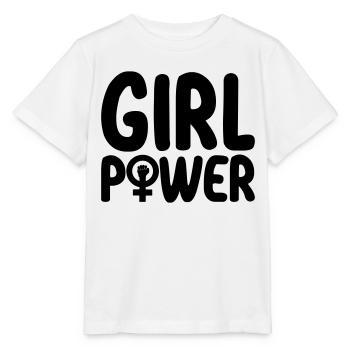 Girl Power Woman Power Symbol | Color changeable - Stanley/Stella MINI CREATOR Kids’ T-Shirt - white - Front - Maike (125cm)