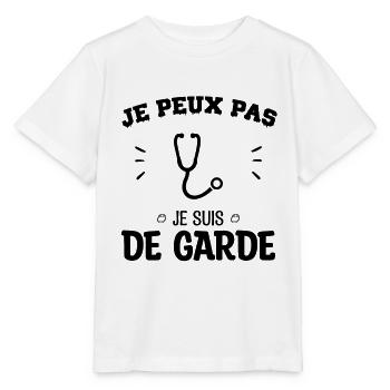 Je peux pas je suis de garde - T-shirt bio MINI CREATOR Stanley/Stella Enfant - blanc - Devant - Maike (125cm)