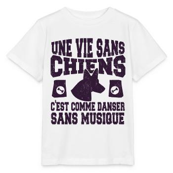 Vie Sans Chiens C'est Comme Danser Sans Musique - T-shirt bio MINI CREATOR Stanley/Stella Enfant - blanc - Devant - Maike (125cm)