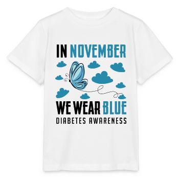 in November we wear blue, diabetes awareness - T-shirt bio MINI CREATOR Stanley/Stella Enfant - blanc - Devant - Maike (125cm)