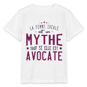 Avocate femme. Cadeau métier loi mythe tribunal - T-shirt bio MINI CREATOR Stanley/Stella Enfant - blanc - Devant - Maike (125cm)