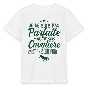 je ne suis pas parfaite mais je suis cavalière - T-shirt bio MINI CREATOR Stanley/Stella Enfant - blanc - Devant - Maike (125cm)