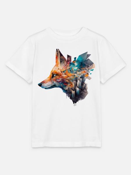 Fox City Art Gift Idea Animal Motif Animals Zoo - Stanley/Stella MINI CREATOR Kids’ T-Shirt - white