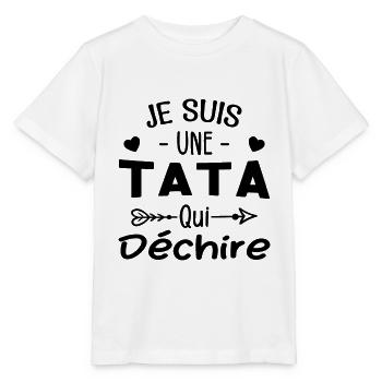 Je Suis Une Tata Qui Déchire - T-shirt bio MINI CREATOR Stanley/Stella Enfant - blanc - Devant - Maike (125cm)