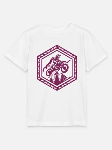 Motorrad Berge Wald Sport Geschenk - Stanley/Stella Kinder T-Shirt MINI CREATOR - Weiß