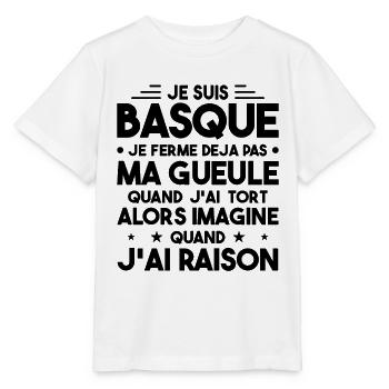 Je Suis Basque - Je Ferme Pas Ma Gueule - T-shirt bio MINI CREATOR Stanley/Stella Enfant - blanc - Devant - Maike (125cm)