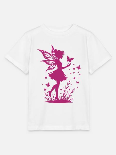 Zauberhafte Fee mit Blumen und Schmetterlingen - Stanley/Stella Kinder T-Shirt MINI CREATOR  - Weiß