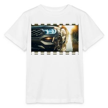 Elegance in detail – Modern car in a rainy environment - Stanley/Stella MINI CREATOR Kids’ T-Shirt - white - Front - Maike (125cm)