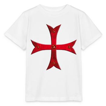 Rubis croix rouge des Templiers - T-shirt bio MINI CREATOR Stanley/Stella Enfant - blanc - Devant - Maike (125cm)