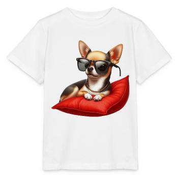 Chihuahua portant des lunettes de soleil - T-shirt bio MINI CREATOR Stanley/Stella Enfant - blanc - Devant - Maike (125cm)