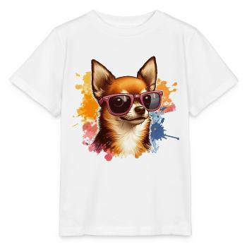 Cute Chihuahua Wearing Sunglasses - Stanley/Stella MINI CREATOR Kids’ T-Shirt - white - Front - Maike (125cm)