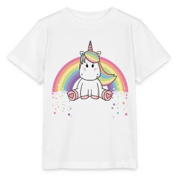 Einhorn mit Regenbogen - Fabelwesen Kind Baby süß - Stanley/Stella Kinder T-Shirt MINI CREATOR  - Weiß - Vorne - Maike (125cm)