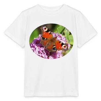 Schmetterling auf Sommerflieder - Stanley/Stella Kinder T-Shirt MINI CREATOR  - Weiß - Vorne - Maike (125cm)
